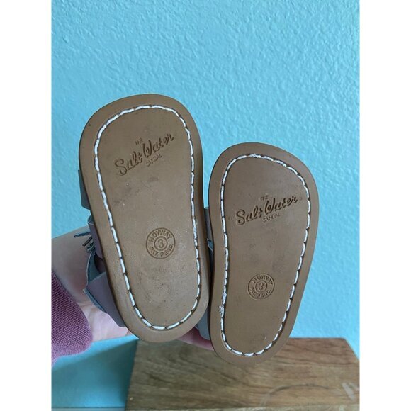 Salt Water Sandals Girls Child Children Silver Sandals Size 3‎ - Picture 6 of 8